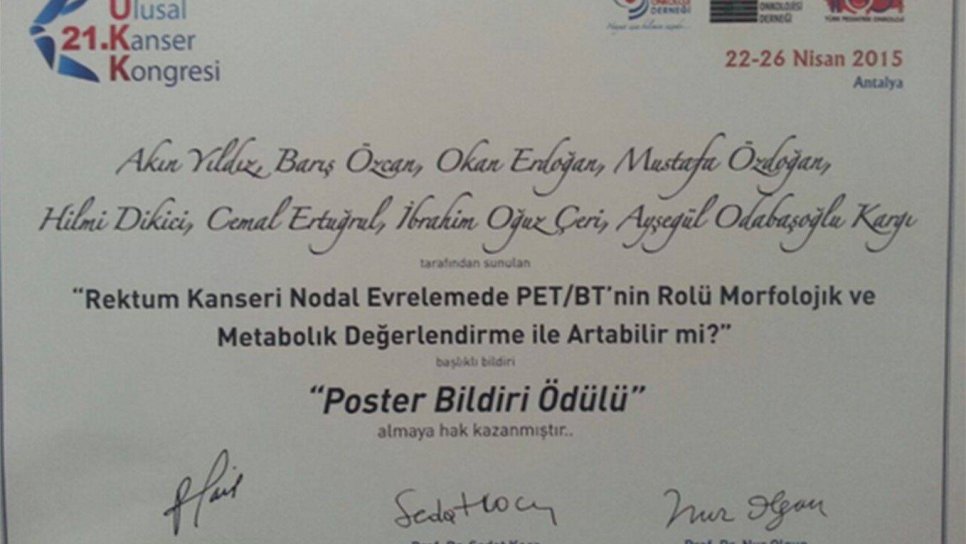 21. Ulusal Kanser Kongresi ve Memorial-Medstar Antalya Kanser Merkezi Ekibimizin Başarıları
