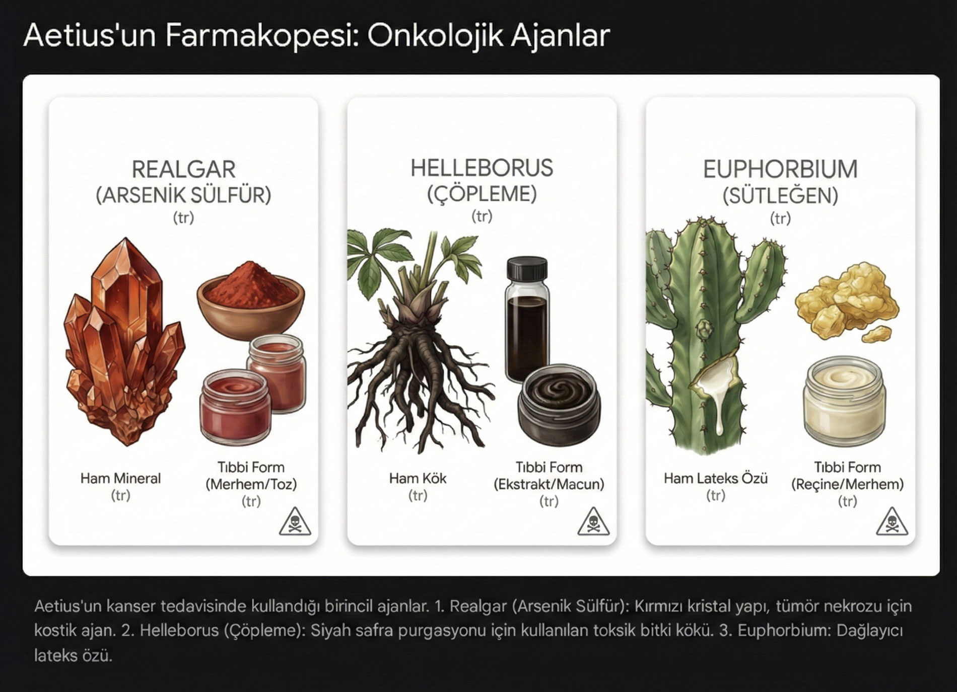 Farmacopeea lui Aetius: agenți oncologici