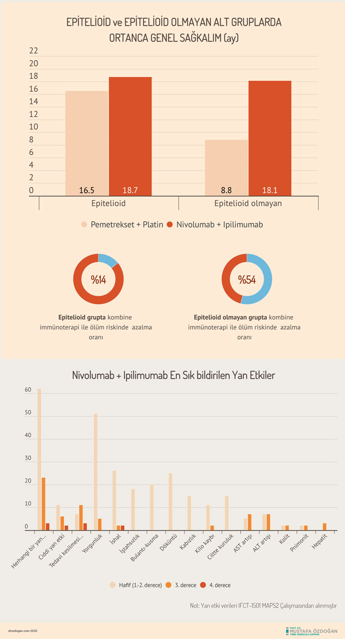 daha once tedavi almamis plevral mezotelyomali 605 hastada kombine immunoterapi nivolumab ipilimuma