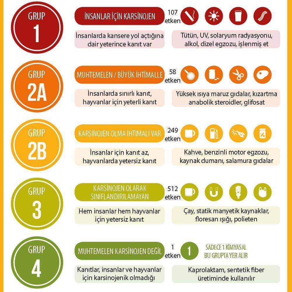 karsinojen listesi kanserojen nedir iarc uluslarasi kanser arastirmalari ajansi kanser yapici kimya