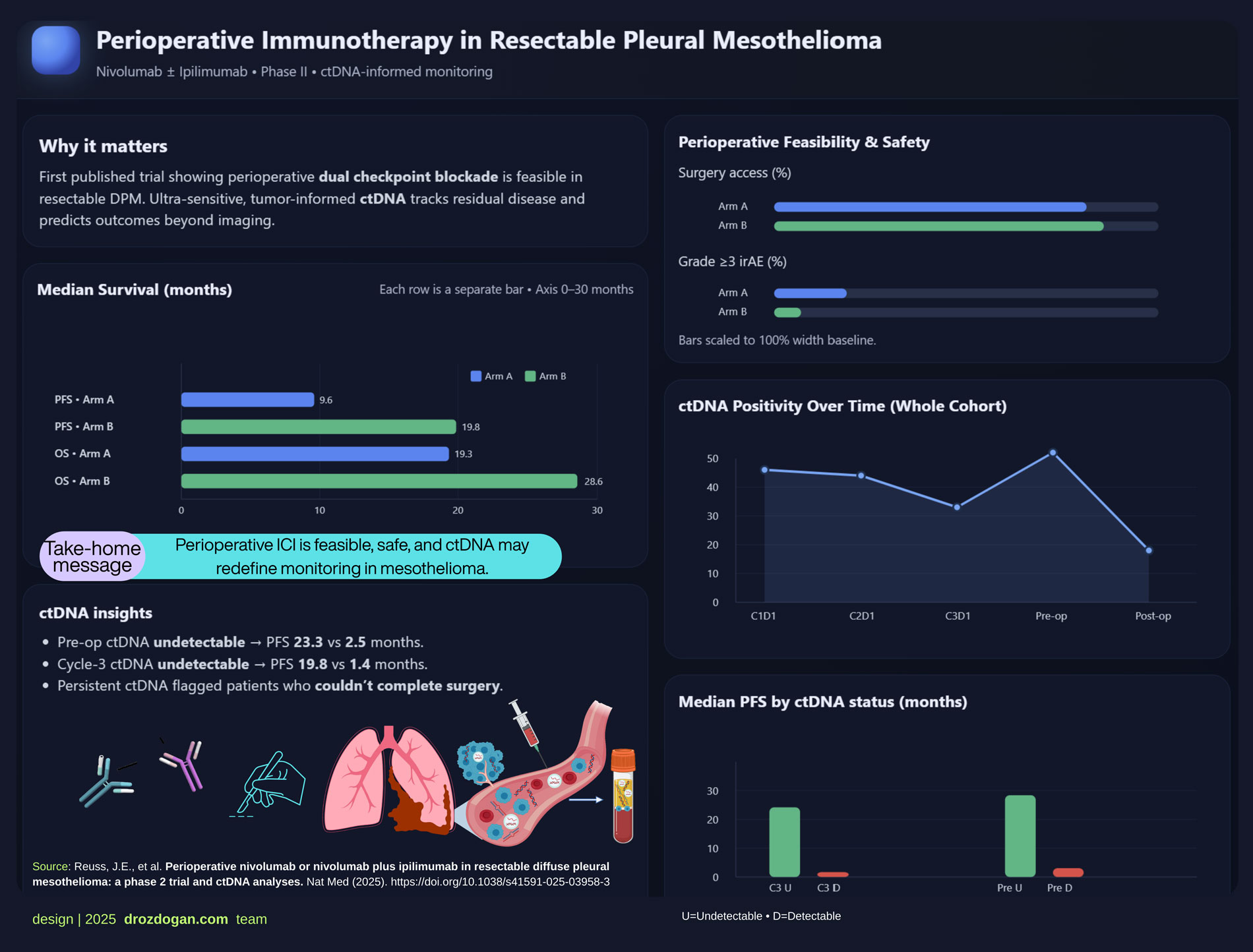 perioperative immunotherapy in resectable pleural mesothelioma nivolumab ipilimumab phase ii ctdna 