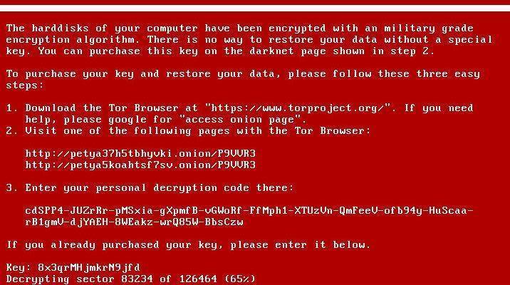petya virusu siber saldiri ekran goruntusu fidye 898625