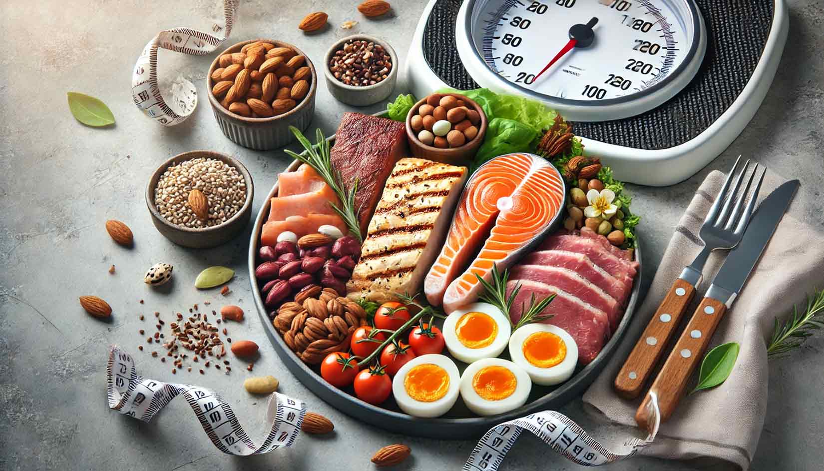 High-protein foods: eggs, fish, legumes, dairy products, and nuts