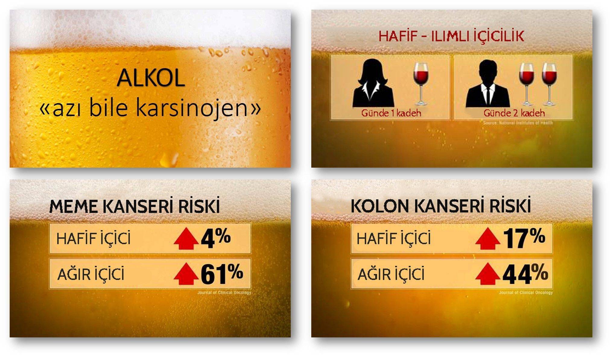 alkol kanser riski ılımlı içicilik