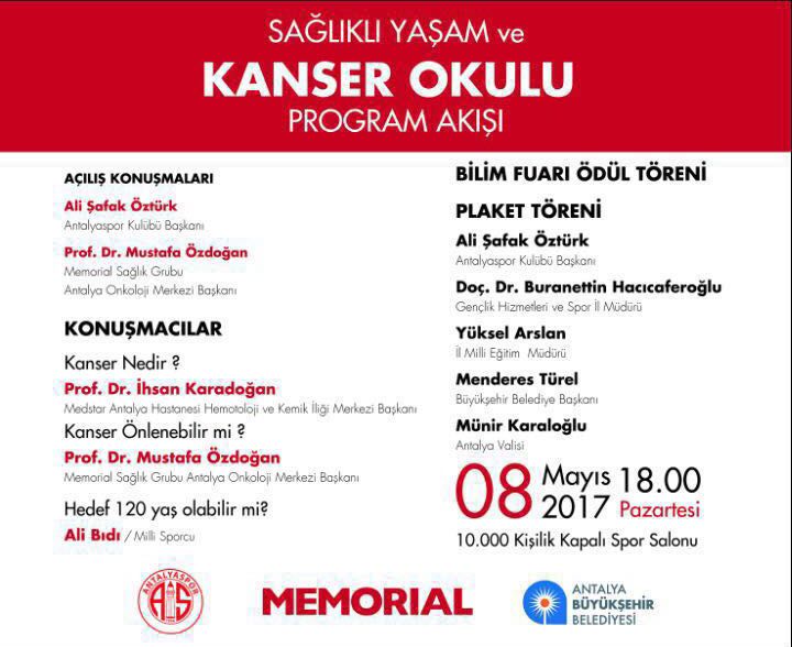 kanser okulu davetiye antalya memorial